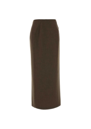 Jil Sander rear-slit high-waist pencil skirt - Brown