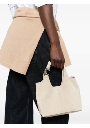 Coccinelle small C-Easy suede tote bag - Neutrals