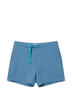 Auralee belted D-ring-buckle shorts - Blue
