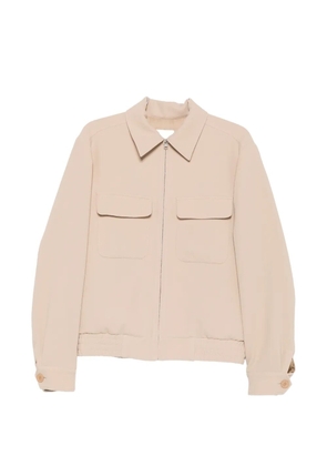 SANDRO seersucker-effect zip-up jacket - Neutrals