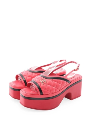 CHANEL Pre-Owned 1986-1988 CC quilted sandals - Pink