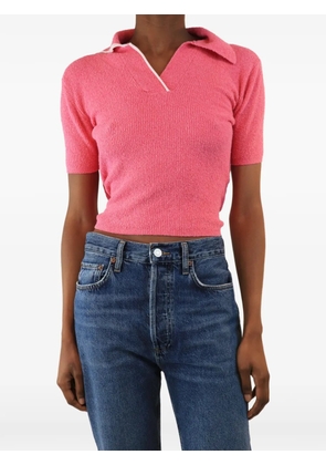 Jacquemus Pre-Owned open-back knitted polo top - Pink