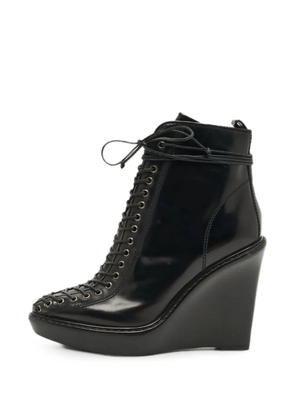 Givenchy Pre-Owned lace-up wedge ankle boots - Black
