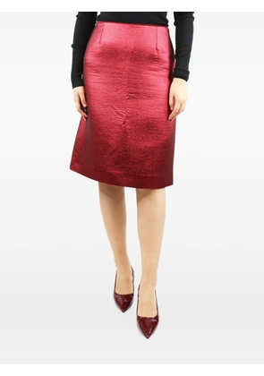 Louis Vuitton Pre-Owned metallic midi skirt - Red
