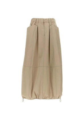 Brunello Cucinelli gathered-hem midi skirt - Neutrals