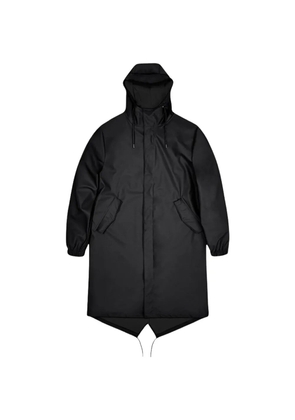 Rains fishtail-hem drawstring-hood parka - Black