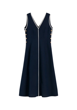 Tommy Hilfiger button-detail V-neck midi dress - Blue
