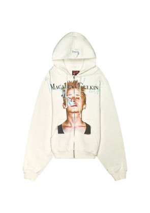 Praying Macully graphic-print zip-up hoodie - Neutrals