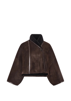 Yves Salomon lambskin shearling cape - Brown
