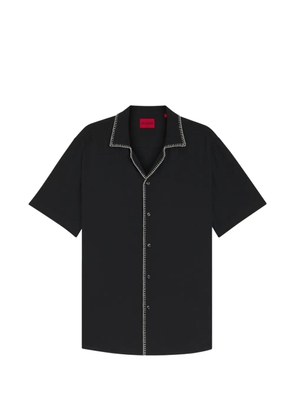 HUGO blanket-stitch short-sleeve shirt - Black