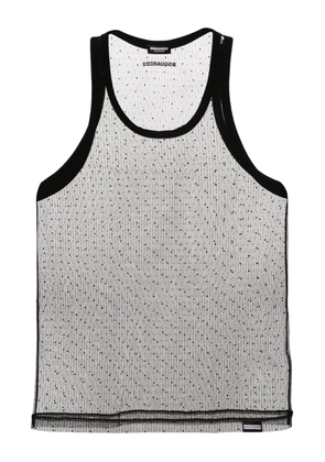 DSQUARED2 crystal-embellished tulle tank top - Black