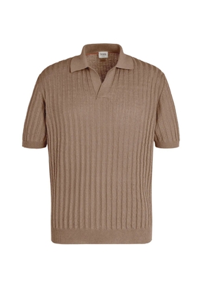 Tod's ribbed short-sleeve polo shirt - Brown