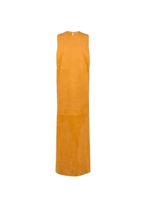 Tod's twisted open-back leather maxi dress - Orange