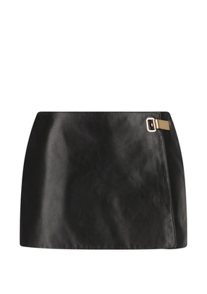 Balenciaga hook-fastening leather skirt - Black