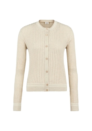 Tod's ribbed-knit buttoned cardigan - Neutrals