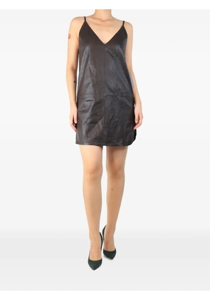 Arma V-neck leather dress - Brown