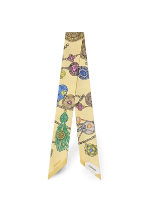 Versace jewellery-print silk scarf - Yellow