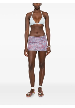 Oséree Animalier zebra-print mini beach skirt - Blue
