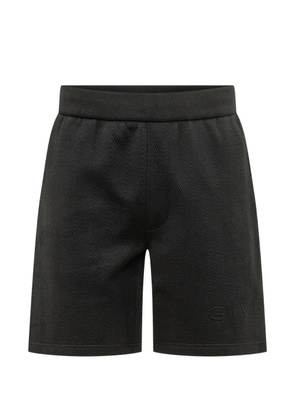 Givenchy herringbone-pattern logo-embroidered shorts - Black