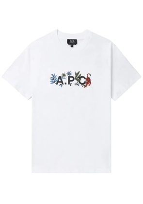 A.P.C. logo-print T-shirt - White