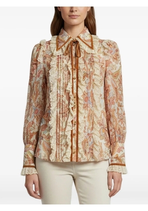 ZIMMERMANN Lucky lace floral-print blouse - Neutrals