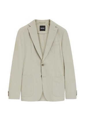 BOSS seersucker single-breasted blazer - Neutrals