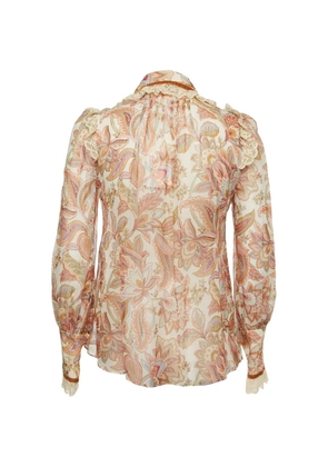 ZIMMERMANN Lucky lace floral-print blouse - Neutrals