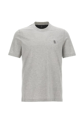 Brunello Cucinelli logo-embroidered short-sleeve T-shirt - Grey