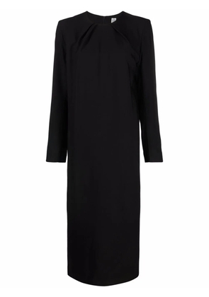 TOTEME pleat-detail long-sleeve dress - Black