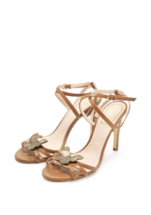 Etro Pre-Owned butterfly-embellished ankle-strap heeled sandals - Brown