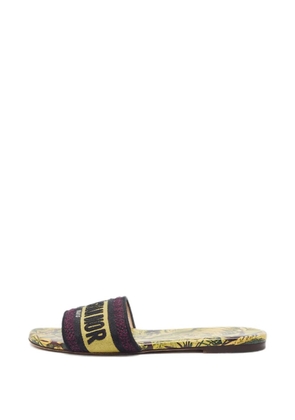 Christian Dior Pre-Owned Dway logo-embroidered slides - Yellow