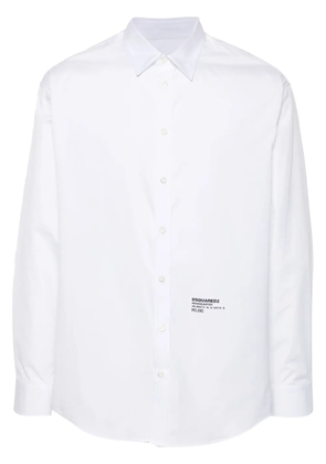 DSQUARED2 logo print poplin shirt - White