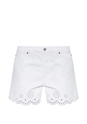 FRAME broderie-anglaise scalloped-edge shorts - White