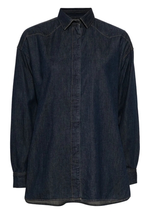 Tu es mon Tresor oversized denim shirt - Blue