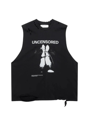 matieres fecales Fetish cut off tank top - Black
