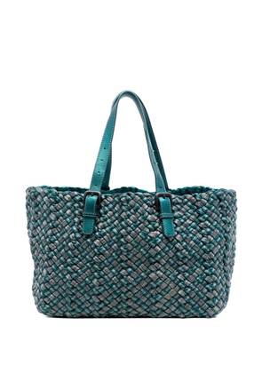 Bottega Veneta Pre-Owned 2012-2026 Medium Metallic Nappa Intrecciato Cesta tote bag - Blue