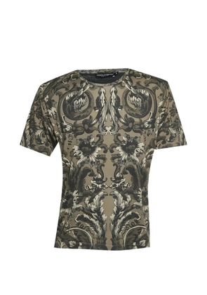 Dolce & Gabbana Pre-Owned Baroque-print crew-neck T-shirt - Neutrals