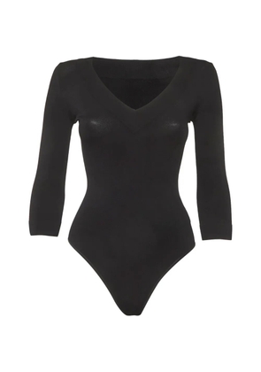 Alaïa Pre-Owned V-neck long-sleeve bodysuit - Black