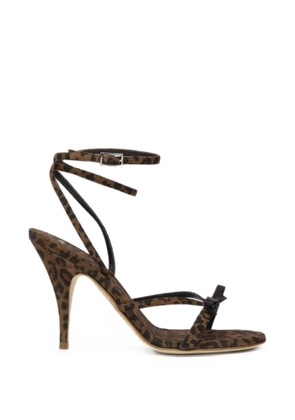 3juin leopard-print bow-detail sandals - Brown