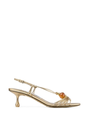 Jimmy Choo Lova 50 gold-metallic nappa-leather sandals with beads