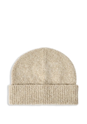 Brunello Cucinelli virgin wool, silk and cashmere ribbed beanie - Neutrals