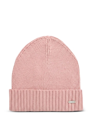 Geox ribbed logo beanie hat - Pink