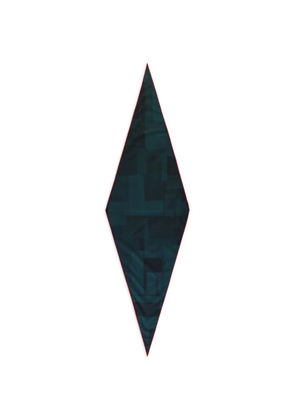 Zegna geometric-print silk scarf - Green