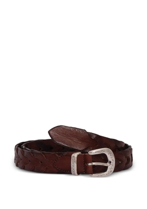 ALBERTO LUTI braided leather belt - Brown
