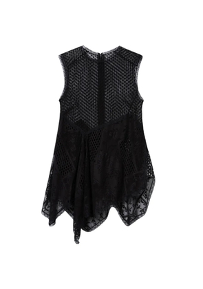La DoubleJ solid black in cotton plumetis lace Aura top