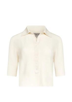 TWP ribbed-knit short-sleeve sweater - Neutrals
