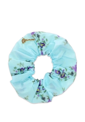 GANNI floral-print scrunchie - Blue
