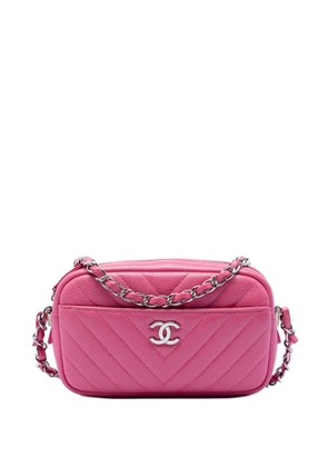CHANEL Pre-Owned 2018-2019 CC Chevron Caviar Camera Bag crossbody bag - Pink