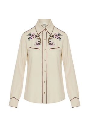 ISABEL MARANT bead-embellished piped shirt - Neutrals