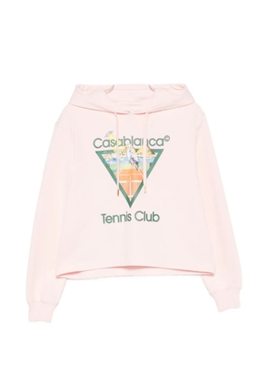 Casablanca Tennis Club Triangle graphic-print cropped hoodie - Pink